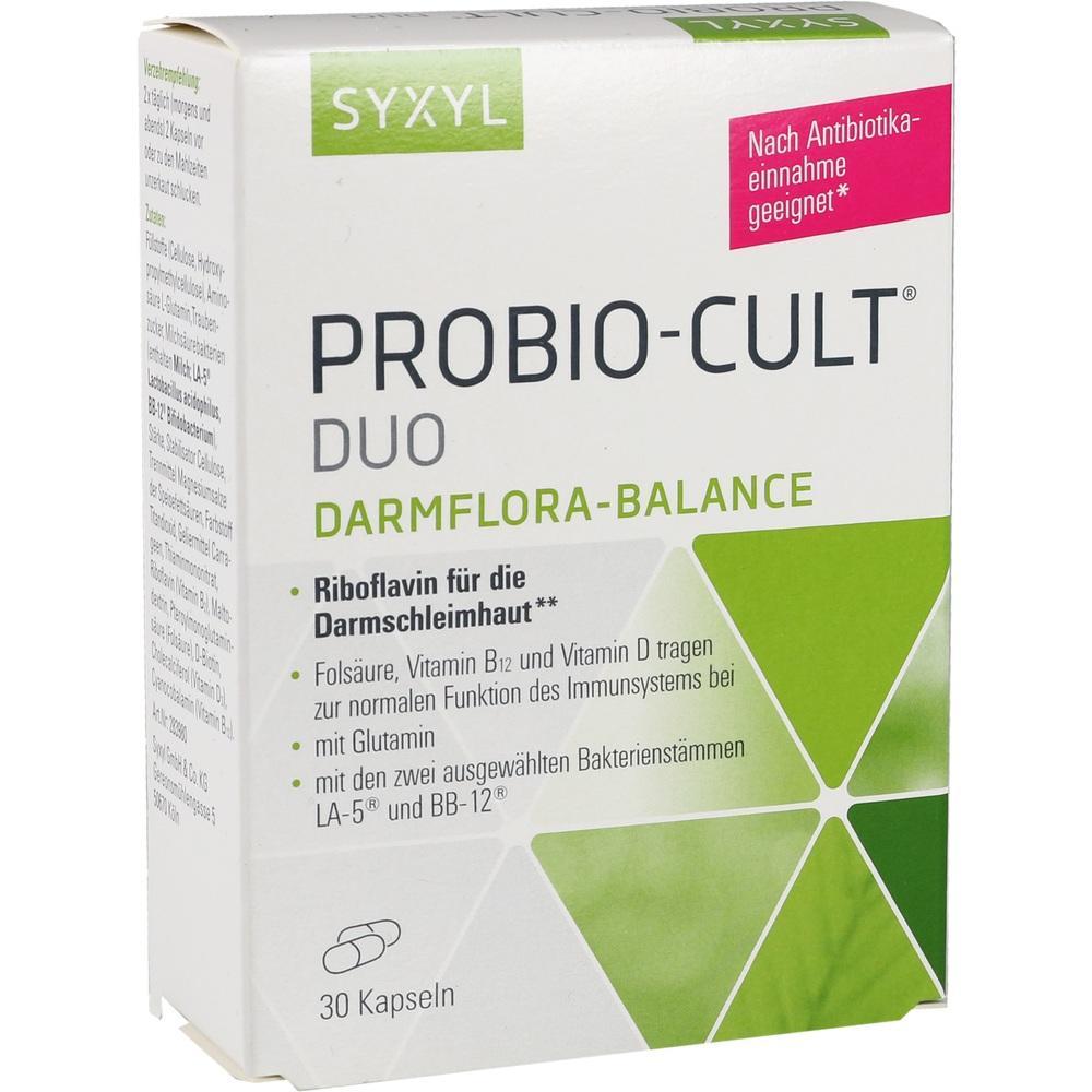 Eine Schachtel mit Probiotika-Kapseln zur Unterstützung der Darmflora.